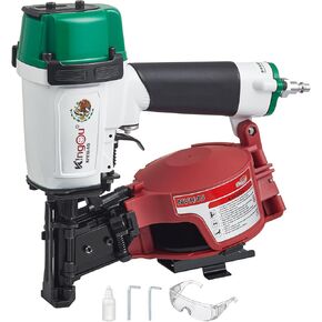 Kingou Mexican Style NVH45 Roofing Nailer Gun For Roofing Constructions Accepts 7/8-Inch to 1-3/4-Inch Nails 15 Degree With 3/8 NPT Air Connector 120-pcs Load Capacity Roofing Nailer in Kuwait