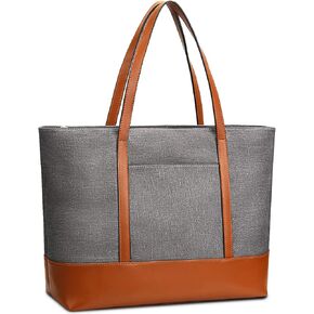 حقيبة كمبيوتر محمول من الجلد الطبيعي من YALUXE للنساء، حقيبة كتف من النايلون مقاس 15.6 بوصة، سعة كبيرة، طراز عتيق، عمل ناعم in Kuwait