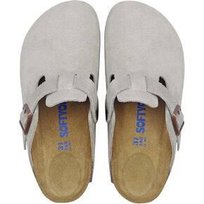 Clogs for Women Men, Mules with Arch Support and Adjustable Buckle, Suede Leather Cork Footbed Potato Shoes(Thyme,40) in Saudi Arabia