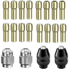 مجموعة مثقاب ظرف المثقاب لملحقات دريميل لقم الثقب من دريميل، مع محول التغيير السريع وأداة صامولة المثقاب الدوارة - مجموعة بديلة بحجم ساق 1/32 بوصة إلى 1/8 بوصة in Kuwait