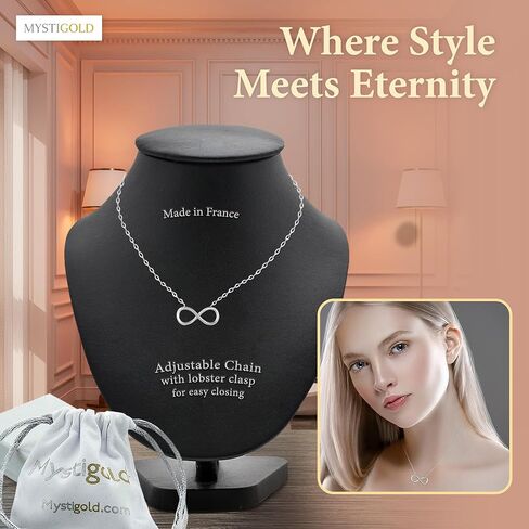 قلادة إنفينيتي للنساء مطلية بالذهب عيار 18 قيراط أو روديوم مطلي بالفضة عيار 925، قلادة عصرية على شكل قلب ثمانية على شكل قلب إنفينيتي لفتاة مراهقة أحب مجوهرات الصداقة، قلادات ذات طبقات أنا الصيف الذي تحولت فيه إلى قلادة إنفينيتي جميلة in Kuwait