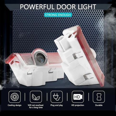 جهاز عرض شعار ضوء باب السيارة متوافق مع LS es هو LX RX GS GX RC UX ، 4pcs LED Puddle Light Lighted Super Bright Shadow Light in Saudi Arabia