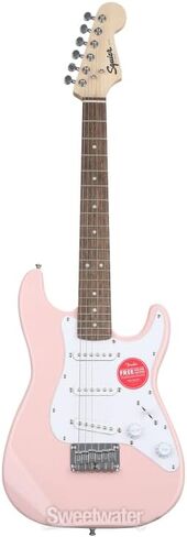 فيندر جيتار ستراتوكاستر كهربائي صغير من سكوير بلون بينك - جيتار مثالي للمبتدئين in Kuwait