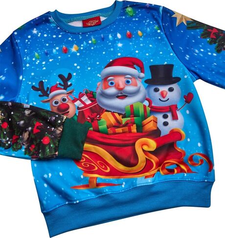 THREADCRAFT Boys Ugly Christmas Sweater - Warm Crewneck Pullover Christmas Sweaters for Boys in Kuwait