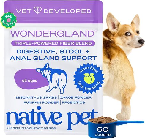 Dog Anal Gland Treatment – Dog Fiber Supplement for Dog Scooting Remedies, Digestive & Gut Health Support, Anal Gland Relief – No More Scooting for Dogs – Native Pet WonderGland (30 Scoops) in Kuwait
