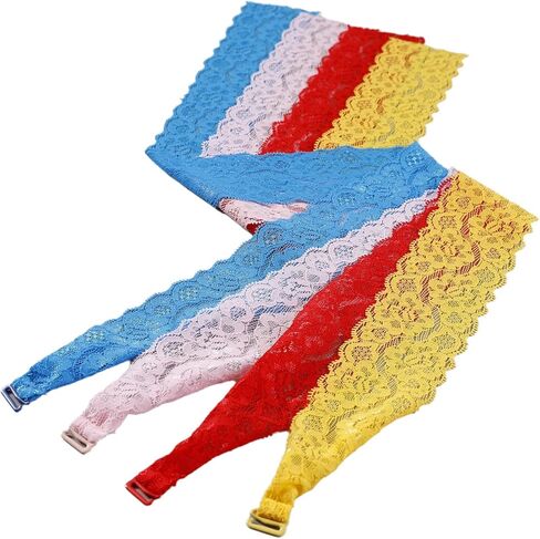 4 أزواج الدانتيل الرسن الرقبة أشرطة حمالات الصدر استبدال ملابس السباحة الزخرفية الذاتي التعادل عقدة انفصال أشرطة حمالات الصدر الغيار in Kuwait