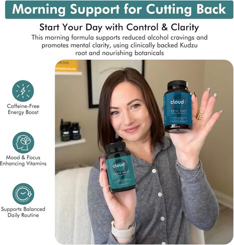 Cloud9 RISE & REWIND AM - ملحق صافي الصباح من أجل الوضوح والحيوية مع الدعم الصحي في الدماغ - مكمل الطاقة مع العناصر الغذائية الأساسية ، الدعم التكيف والترطيب للتوازن اليومي in Kuwait