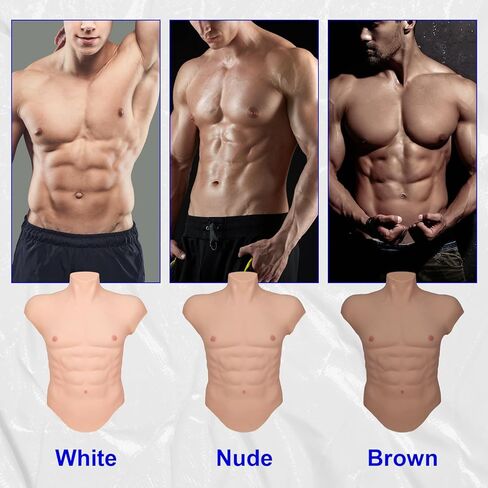 silicone muscle suit Realistic Male chest plate fake abs Simulation skin suit For Cosplay Transgender（light version） in Saudi Arabia