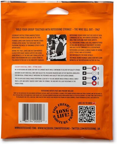 اوتار جهير دائرية من الستانلس ستيل SM66 بمقياس هجين من روتوزوند (40 60 80 100)، ابيض واسود واحمر ازرق، مقاس S M L 2XL in Kuwait