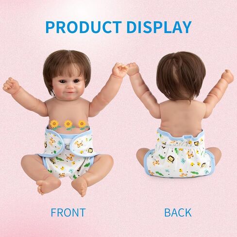 Reborn Doll Accessories 4 Pieces Pink Heart Print Diapers for 17-22 inch Reborn Baby Doll Cloth Diapers Reusable Underwear in Kuwait
