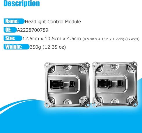 A2228700789 Ballast Headlight Voltage Regulator Module Compatible for Mercedes-Benz W205 W212 W222 E S Class - Replaces OE 2228700789, 222870078980, 447905180480 in Kuwait