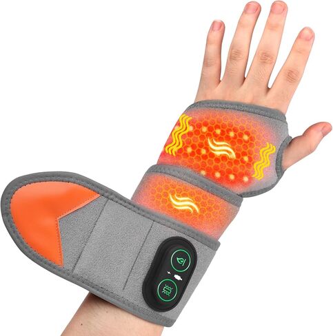 Cordless Wrist Heating Pad Wrap, Heated Wrist Brace with Vibration, 3 Heats and Vibrations Modes, Heated Wrist and Hand Massager, Versatile Heating Pad for Wrist, Hand, Knee, Elbow, Ankle in Saudi Arabia