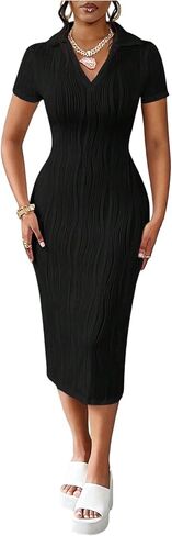 طوق للسيدات الخامس عنق الجسم فستان قصير الأكمام in Kuwait