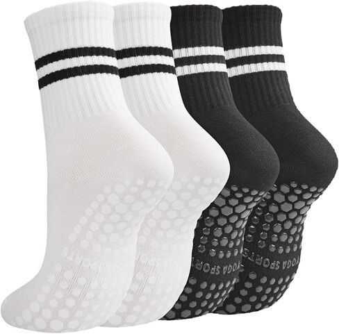 جوارب بيلاتيس مع قبضة للنساء يوجا طاقم الجوارب غير المنزلق لبروري تجريب الجوارب النشوة 2-4 أزواج in Kuwait