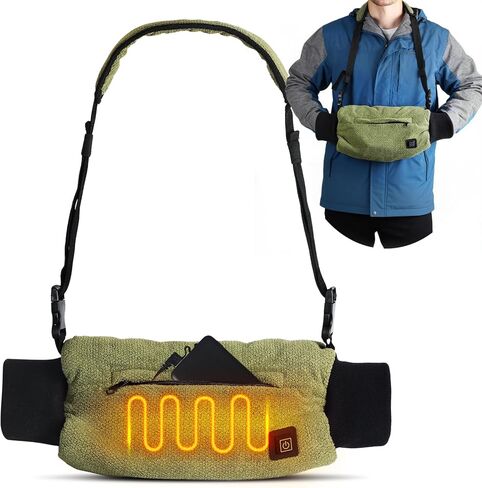 Electric Heated Hand Warmer Pouch,Football Hand Warmer with Double Sided Heating Areas,Zipped Pocket and Adjustable Strap,Heated Hand Muff Ideal for Football,Hunting,Fishing,Camping,Golf in Kuwait