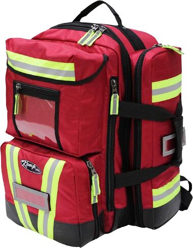 حقيبة ظهر Kemp USA Ultimate EMS - حقيبة EMT | حقيبة ظهر للطوارئ مع حزام لأسطوانة الأكسجين D | حقيبة ظهر طبية لأدوات البحث والإنقاذ | حقيبة طبية كبيرة لمجموعة أدوات الطوارئ الطبية | 8 رطل. in Kuwait