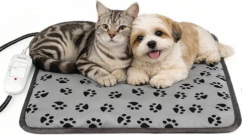 Dog Heating pad 18x18in Pet Heating pad Kitten beds for Indoor Kittens Waterproof Smart Thermostat Switch Adjustable Heated Cat Bed Cat Warming Pad in Kuwait