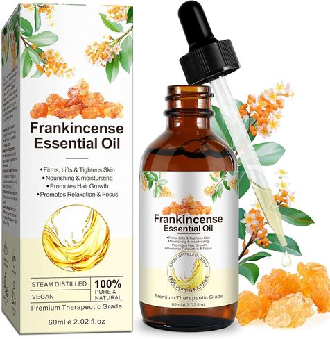 Frankincense Essential Oil, Pure & Natural Premium Frankincense Oil for Face, Hair Care, Body, Home Diffusers, Aromatherapy, Massage and Humidifiers, 2.02 Fl.Oz/60 ML in Kuwait