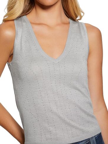 GUESS Women's Sleeveless Hot Fix Janine Sweater in Kuwait