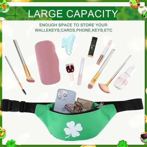 Abbylike 10 PCS 4th Of July Fanny Pack American Flam Fanny Pack Pack Adlemable Pantable Weist Pouch with Zipper for Comple Independence Assume Assume Accessories Gift in Kuwait