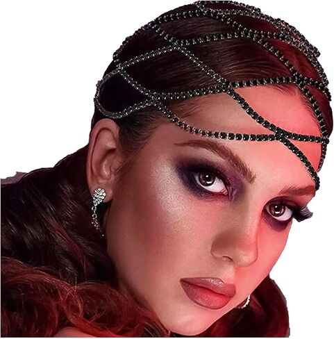 NAISKA Rhinestone Head Chain Wedding Bride Crystal Headpieces Caps Vintage 1920S Party Flapper Hair Headband Jewelry Gatsby Hair Accessories for Women and Girls in Kuwait