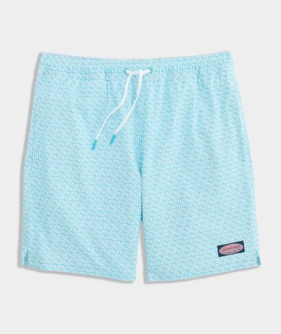 vineyard vines Men's 7 Inch Printed Chappy Swim Trunks, Lghthse Red/Td Blue in Saudi Arabia