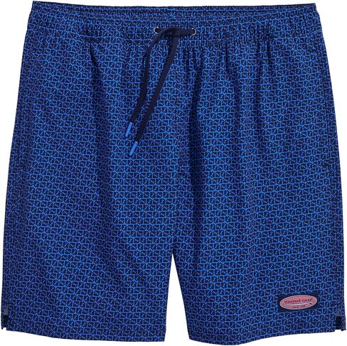 vineyard vines Men's 7 Inch Printed Chappy Swim Trunks, Lghthse Red/Td Blue in Saudi Arabia