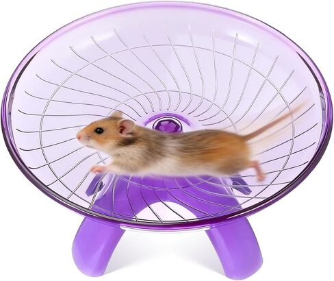 POPETPOP عجلة تمرين الهامستر صامتة للغاية: صحن طائر الهامستر الصامت عجلة الهامستر خنزير غينيا عجلة الجري للهامستر الجربوع الفئران القنافذ (أسود) in Kuwait