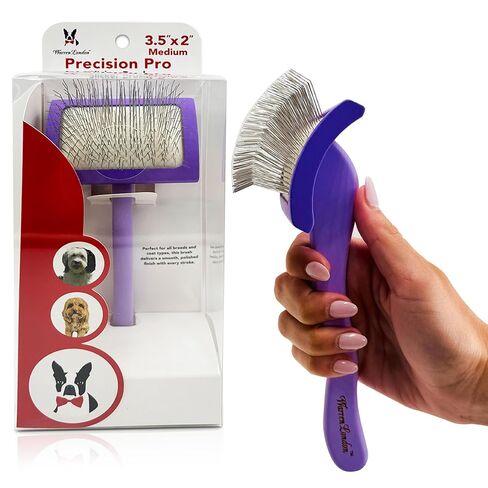 Warren London Gel-Handle Slicker Brush for Dogs | Long & Strong Pin Bristles | Doodle Brush Ideal for Thick & Long Fur | Comfortable Grooming Tool in Kuwait
