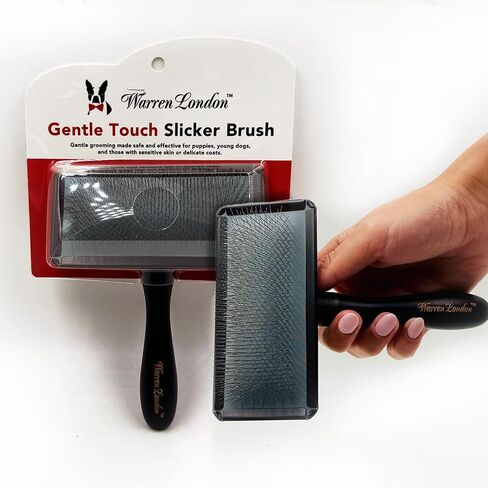 Warren London Gel-Handle Slicker Brush for Dogs | Long & Strong Pin Bristles | Doodle Brush Ideal for Thick & Long Fur | Comfortable Grooming Tool in Kuwait