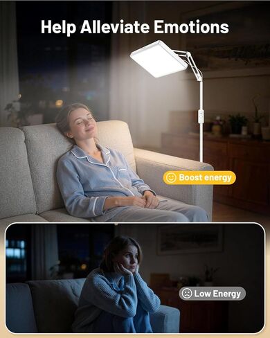 مصابيح العلاج الخفيفة Suxio - 12000 Lux Therapy Light ، مصباح سعيد مع علاج مربع عن بعد ، مع 3 مؤقت و 4 سطوع ، مصباح LED خالي من الأشعة فوق البنفسجية مثالية للمنزل ، المكتب in Kuwait