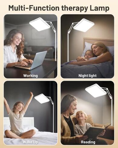 مصابيح العلاج الخفيفة Suxio - 12000 Lux Therapy Light ، مصباح سعيد مع علاج مربع عن بعد ، مع 3 مؤقت و 4 سطوع ، مصباح LED خالي من الأشعة فوق البنفسجية مثالية للمنزل ، المكتب in Kuwait