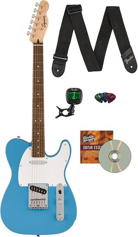 Fender Squier Sonic Telecaster - حزمة Torino Red مع Frontman 10G Amp، موالف، حزام، كابل، اللقطات، و Austin Bazaar Guitar DVD in Kuwait