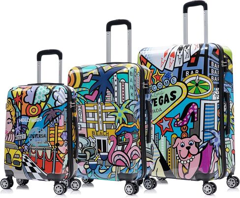 InUSA Butterfly Print Luggage with Spinner Wheels | Durable Lightweight Hardside Suitcase | Travel Bag with Handle and Trolley | 20 Inch Carry-On Spinner Luggage in Saudi Arabia