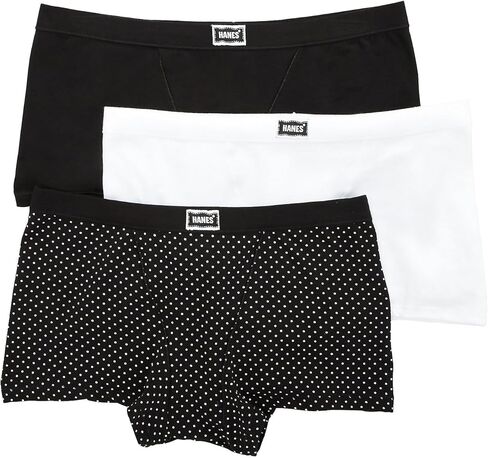 Hanes Women's Original Stretch Vintage Boxer Brief - 3 Pack, 45VOBB, Lilac/White/Silver, L in Kuwait