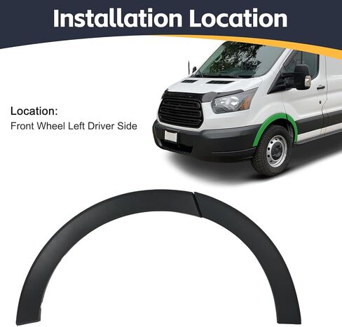 Front Wheel Opening Molding Panel Exterior Trim Fender Flare Set for Ford Transit-150 Transit-250 Transit-350 Transit-350HD 2020 2021 2022 2023, for Ford E-Transit 2022 2023 (Right Side) in Kuwait