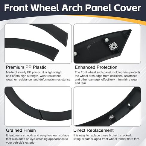 Front Wheel Opening Molding Panel Exterior Trim Fender Flare Set for Ford Transit-150 Transit-250 Transit-350 Transit-350HD 2020 2021 2022 2023, for Ford E-Transit 2022 2023 (Right Side) in Kuwait