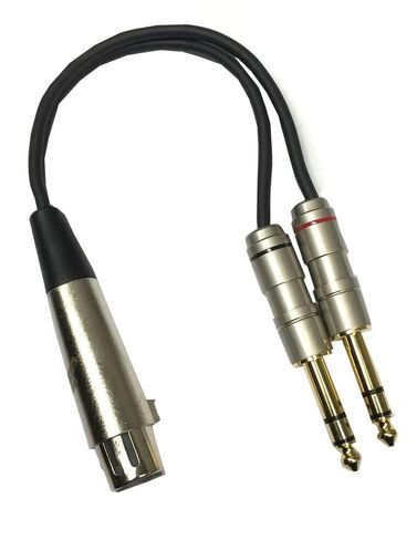 Studio Z XLR 6" Y Splitter Cable Gold Tips, 3 Pin Balanced XLR Female to Dual 1/4" Patch or Male to Dual 1/4" Y Cable Balanced Microphone Splitter Cord Audio Adaptor 6 Inch (6" Female to Dual 1/4") in Kuwait