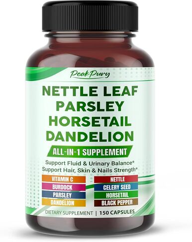 Premium All-in-1 Nettle Leaf, Parsley, Horsetail & Dandelion – Supports Urinary Balance & Hair, Skin, Nail Strength – Made in The USA – 150 Capsules in Kuwait