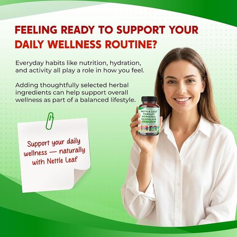 Premium All-in-1 Nettle Leaf, Parsley, Horsetail & Dandelion – Supports Urinary Balance & Hair, Skin, Nail Strength – Made in The USA – 150 Capsules in Kuwait