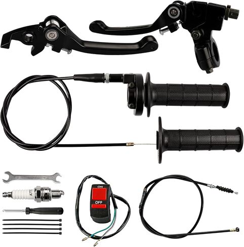 Brake Lever Cable Folding Clutch Throttle Handle Grips Cable Kit for RFZ125 DBX15 X18 X19 Tao Tao 50cc 70cc 110cc 125cc 150cc Apollo DB17 DB27 Coolster M125 SSR Pit Dirt Bike Motorcycle（BLACK） in Kuwait