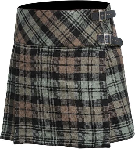 Kilt for Women - Scottish Womens Kilt Skirt, Pleated Tartan Design with Adjustable Leather Buckle Closure in Kuwait