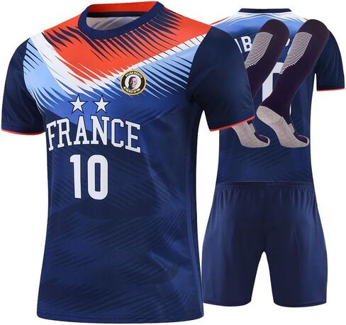 Youth Soccer Jersey for Boys Girls kids Uniform sport Shirt Birthday Gift Set with sock in Kuwait