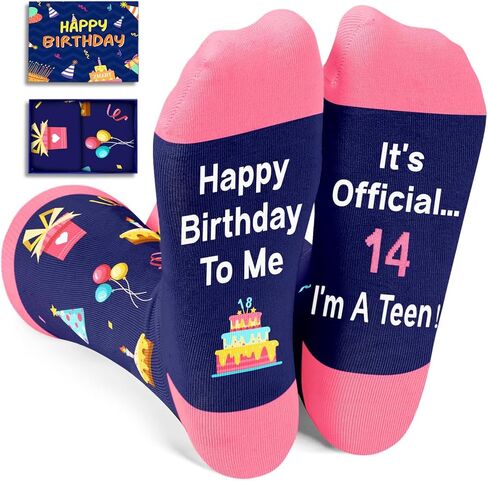 Zmart 12th Birthday Gifts for Girls - Socks for Tween Girls Age 12, Presents for 12 Year Old Kids With Beaded Bracelets in Saudi Arabia