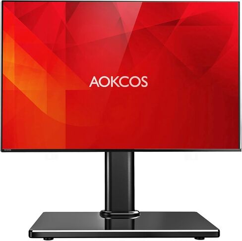 حامل تلفزيون دوار عالمي لأجهزة التلفاز مقاس 27-55 بوصة، قاعدة حامل تلفزيون على طاولة قابلة للتعديل بارتفاع مع إمالة، حامل تلفزيون مع قاعدة من الزجاج المقوى لغرفة المعيشة، يحمل ما يصل إلى 88 رطلًا، الحد الأقصى VESA 400 × 400 مم in Kuwait