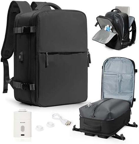 سفر تفريغ تخزين حقيبة ظهر مع مضخة الهواء مكنسة مكنسة ختم الفضاء الأكياس الأكياس الملابس vacpack Airback 18x14x8 بوصة حقيبة السفر حمل على عنصر الكمبيوتر المحمول من العناصر الشخصية in Kuwait