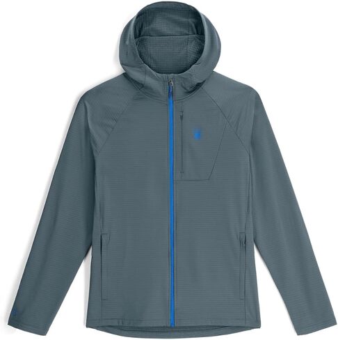 Spyder Men's Gridweb Hooded Zip Fleece Ski Base Layer Jacket in Saudi Arabia