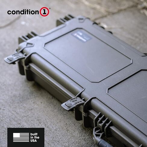 Condition 1 55" Long Gun Carrying Case Model 818 with Wheels, Rolling Hard Lockable Storage with Foam, IP67 Waterproof, TSA Friendly, Made in USA, 54.77"x16.50"x5.94" in Kuwait