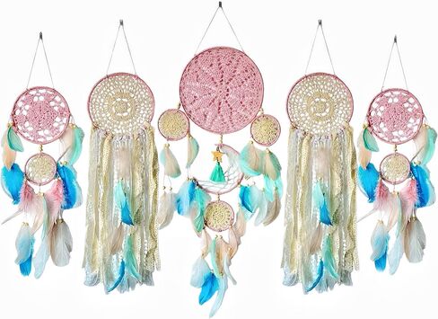 Natural Crystal Dream Catcher Traditionally Handmade Feather Large Dreamy Dream Catcher for Decoration Wall Hanging Home Decoration for Rooms and Living Rooms in Saudi Arabia