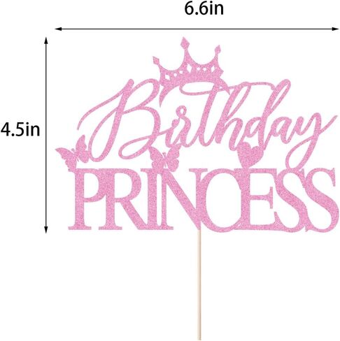 غلاف كعكة عيد ميلاد الأميرة اللامع - غلاف كعكة عيد ميلاد سعيد لتزيين حفلات عيد ميلاد فتاة التاج (وردي) in Kuwait